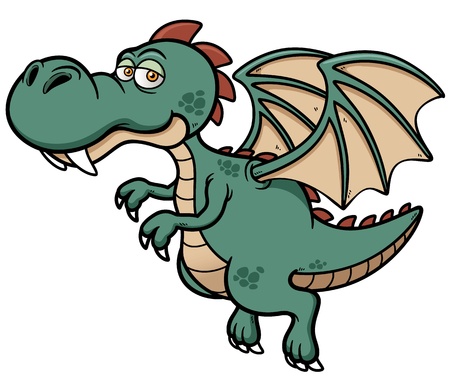 illustration of cartoon dragonのイラスト素材