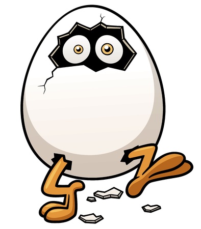 Vector illustration of Little chicken in eggのイラスト素材