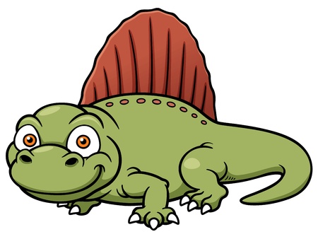 Vector illustration of dinosaur dimetrodon - Coloring bookのイラスト素材