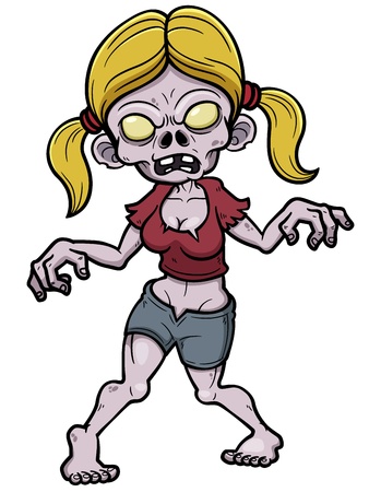 Vector illustration of Cartoon Female zombieのイラスト素材
