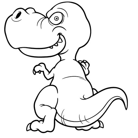 Vector illustration of Cartoon dinosaur - Coloring bookのイラスト素材