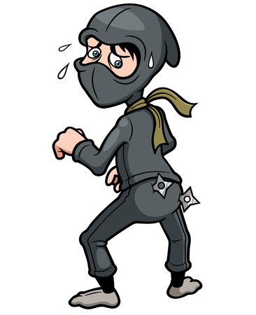 Vector illustration of Cartoon Ninjaのイラスト素材