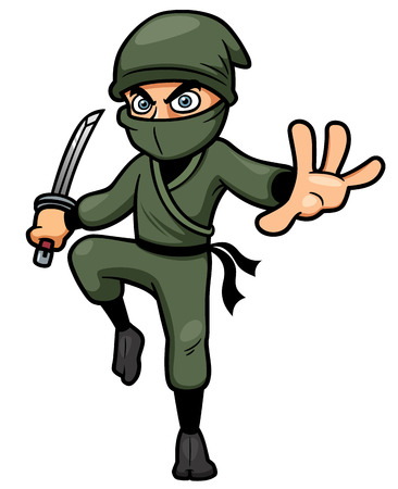 Vector illustration of Cartoon Ninjaのイラスト素材
