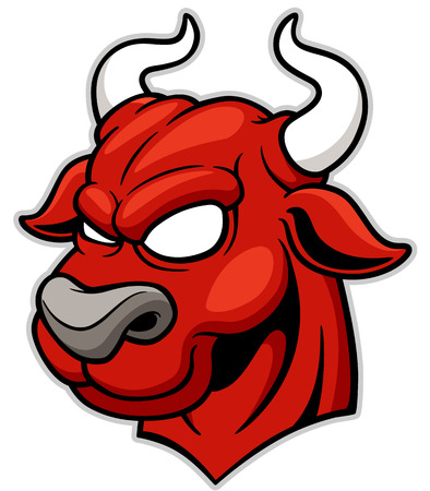 vector illustration Head Bull - Red Bullのイラスト素材