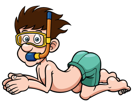 Vector illustration of Snorkelingのイラスト素材