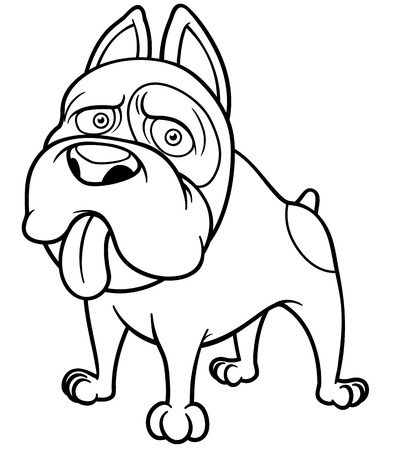 Vector illustration of Cartoon Dog - Coloring bookのイラスト素材