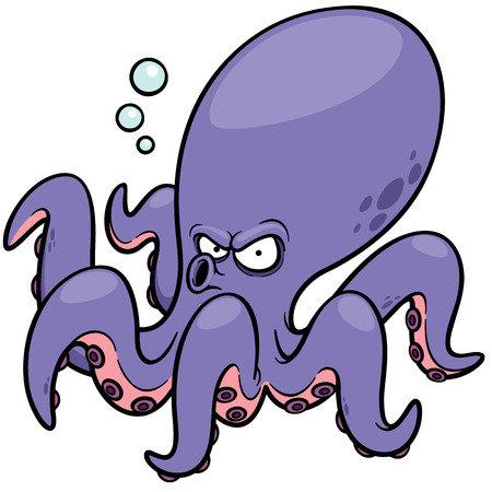Vector illustration of Cartoon octopusのイラスト素材