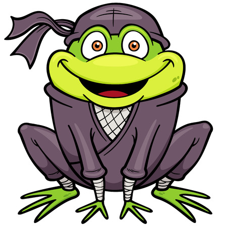 Vector illustration of Cartoon Ninja Frogのイラスト素材