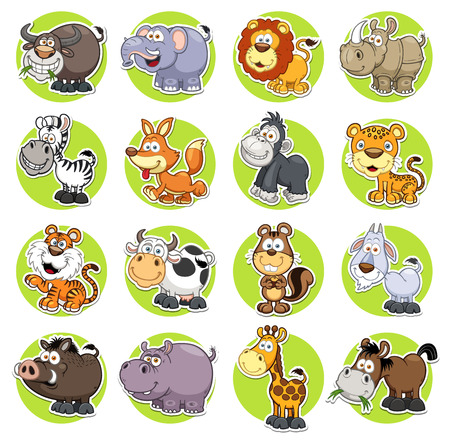 illustration of Animals set Cartoonのイラスト素材