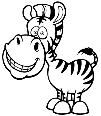 illustration of Zebra - Coloring bookのイラスト素材