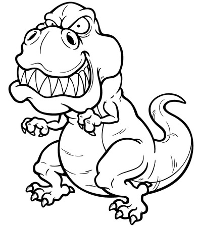 Vector illustration of Cartoon dinosaur - Coloring bookのイラスト素材