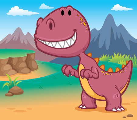 Vector illustration of Cartoon Dinosaurのイラスト素材