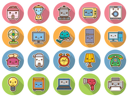Vector Illustration of Home appliances and electronicsのイラスト素材