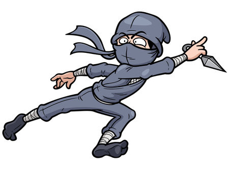 Vector illustration of Cartoon Ninjaのイラスト素材