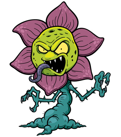 Vector illustration of Cartoon Flower monsterのイラスト素材