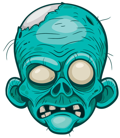 Vector illustration of Cartoon zombie faceのイラスト素材