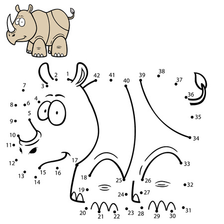 Vector Illustration of Education Numbers game Rhinoのイラスト素材