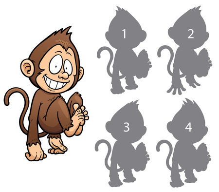 Vector Illustration of make the right choice and connect shadow matchingのイラスト素材