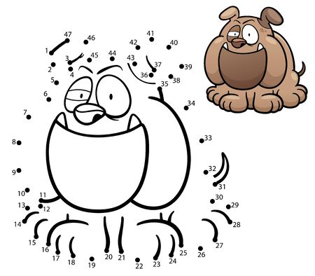 Illustration of Education Numbers game - Dogのイラスト素材