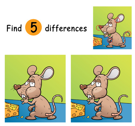 Vector Illustration of Game for children find differences - Ratのイラスト素材