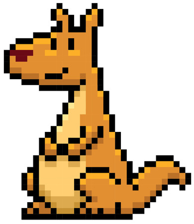illustration of Kangaroo cartoon - Pixel designのイラスト素材