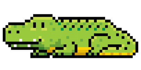illustration of Cartoon crocodile - Pixel designのイラスト素材