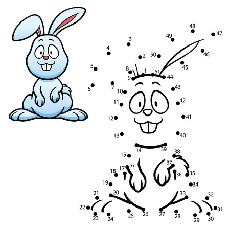Vector Illustration of Education dot to dot game - Rabbitのイラスト素材