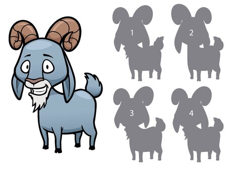 Vector Illustration of make the right choice and connect shadow matching - Goatのイラスト素材