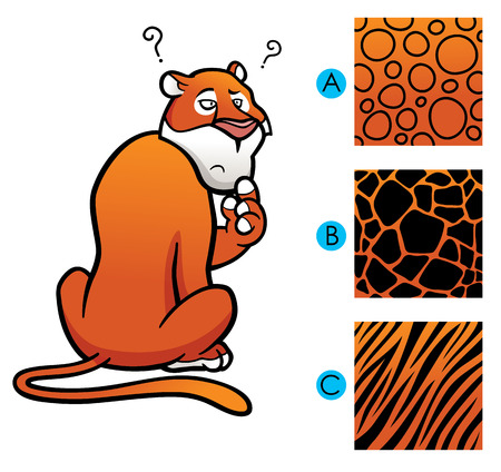 Vector Illustration of Education game make the choice skin matching - Tigerのイラスト素材