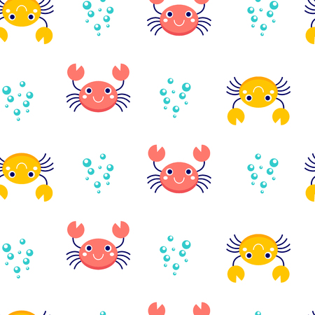 A Vector illustration seamless pattern with Crab cartoonのイラスト素材