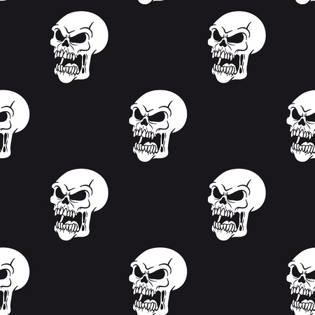 Vector illustration seamless pattern with Zombie face cartoonのイラスト素材