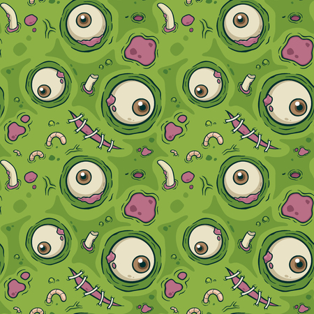 Vector illustration seamless pattern with Zombieのイラスト素材