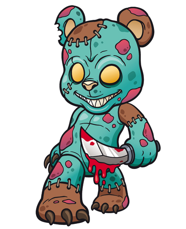 Cartoon Evil teddy bearのイラスト素材