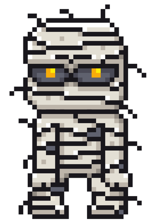 Vector illustration of Cartoon Mummy - Pixel designのイラスト素材