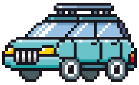 Vector illustration of Cartoon Car - Pixel designのイラスト素材