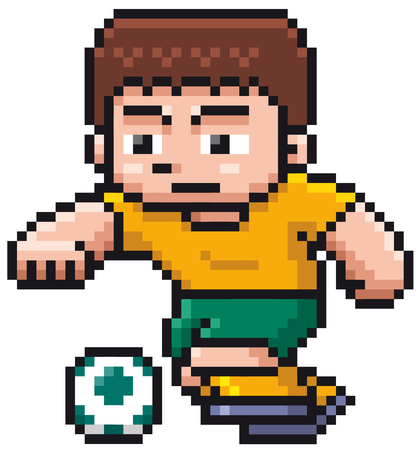Vector illustration of Cartoon Soccer player - Pixel designのイラスト素材