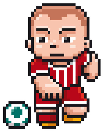 Vector illustration of Cartoon Soccer player - Pixel designのイラスト素材