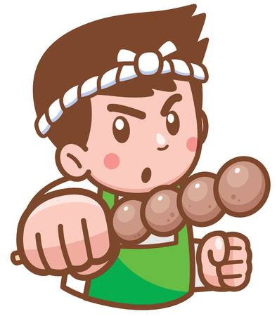 Vector illustration of Cartoon Chef presenting foodのイラスト素材