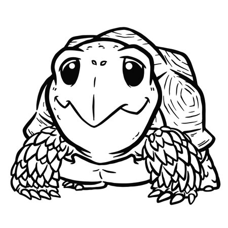 Vector illustration of Cartoon tortoise - Coloring book for kidsのイラスト素材