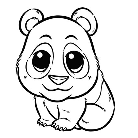 Vector illustration of cute panda cartoon - Coloring book for kidsのイラスト素材