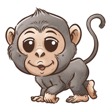 Vector illustration of cartoon monkeyのイラスト素材