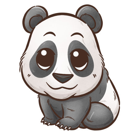 Vector illustration of cute panda cartoonのイラスト素材