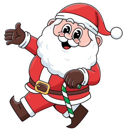 Illustration of a cartoon santa claus on a white backgroundのイラスト素材