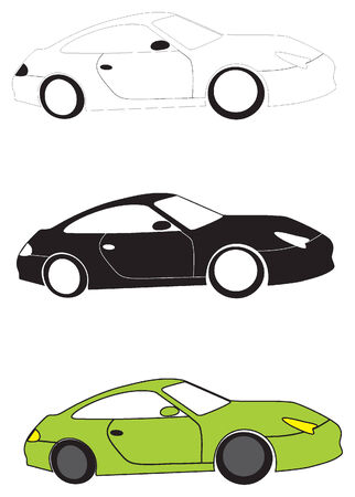 Contour of the car from a vector.のイラスト素材