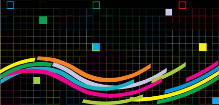 Wave on small squares. Bacgkround abstractのイラスト素材