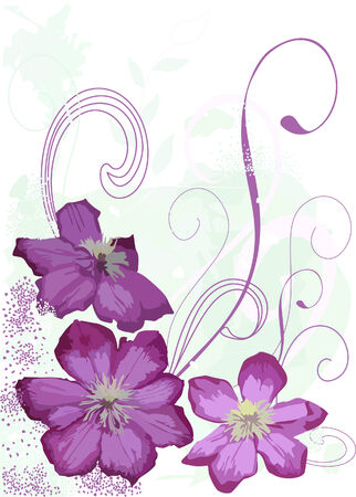 Flowers and waves. Illustration vectorのイラスト素材