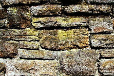Fragment of a wall from an ancient brickの写真素材
