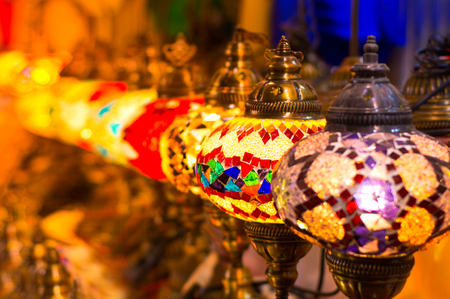 Beautiful Traditional Light Lamp with blur background - Shot from Dubai Spice Soukの写真素材