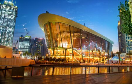 DownTown, Dubai, UAE,  1/19/2018, Located in Downtown Dubai, Dubai Opera is the radiant centre of culture and arts in Dubai and the shining pearl of The Opera District. With its unique 2000-seat multi-format theatre, Dubai Opera is a definitive internatioのeditorial素材