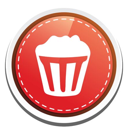pop corn  buttonのイラスト素材